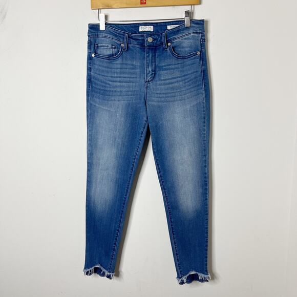 Sofia Vergara Women's Jeans 6 Skinny Ankle Lace Raw Hem Stretch Denim Med Wash - Picture 2 of 10